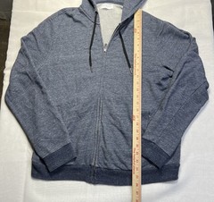 Everlane Hoodie Sweatshirt Mens Large Blue Fleece Full Zip Pockets 100% Cotton