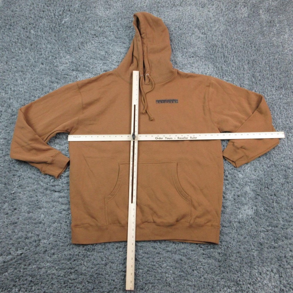 Enthuzst Apparel Co Hoodie Mens XL Brown Fleece Printed USA Back Graphic