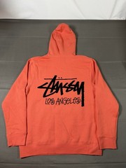 Stussy Los Angeles Chapter Pullover Coral Orange Hoodie Archived Mens Size M