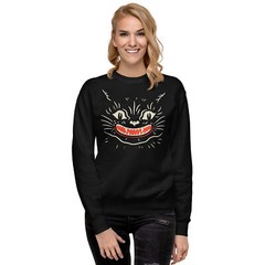 VINTAGE HALLOWEEN CAT – SWEATSHIRT Premium Unisex Fall Spooky Fun C@@L