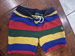 Men Polo Ralph Lauren Multicolor Striped Colorblock Fleece Shorts Sz M Preowned