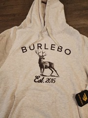 BURLEBO Men’s M Fleece Hoodie Soft Midweight Pullover Light Tan Brown Buck New