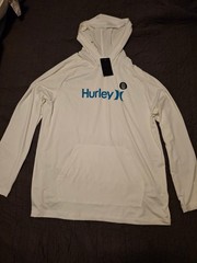 Hurley Men’s Logo Pullover Hoodie – White X-L Long Sleeve