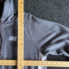 Nike Vintage 2000s Full Zip Hoodie Grey White Mens Large Y2K Skater Sweatshirt
