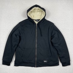 Eddie Bauer Hoodie Mens XL Black Sherpa Lined Full Zip Heavyweight Jacket Warm