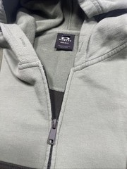 Oakley Green Color Block Hoodie Size L Full Zip Towel Like