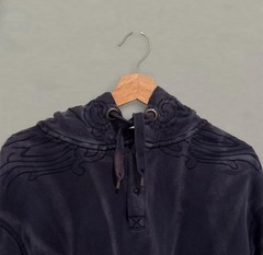 Triple Five Soul Hoodie Mens Extra Large Blue Henley Pullover Embroidered Y2K