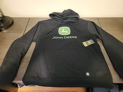 NWT Men’s L Large John Deere LOGO Tractors Hoodie Black FREE SHIPPING MSRP $50