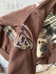 Dodge x Reason Men’s Colorblock Full Zip Hooded Hoodie Brown/Beige XL