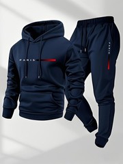 2025 Letter Printed Sportswear Set Men’s Hooded Sweatshirt Long Pants Set Spring