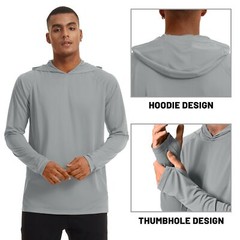 UPF50+ Men’s Sun Protection Hoodie Anti-UV Outdoor Fishing Performance T-Shirts
