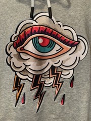 High Society Hoodie Men’s XL Gray Eye Graphic Heavyweight Streetwear H#13