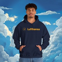 Lufthansa Navy Color Hoodie Sweatshirt Sizes S M L XL 2XL 3XL