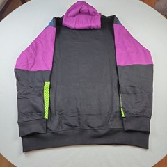 Le Tigre Black Color Block Pull Over Hoodie Size XXL Green Logo Streetwear New