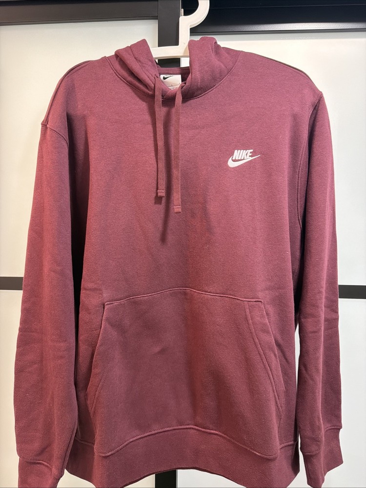 Mens Nike Burgundy Classic Hoodie Sweatshirt New L