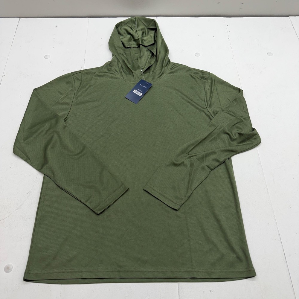 Performance Sports Hoodie Shirt Mens XL Green Lightweight Pullover Jersey