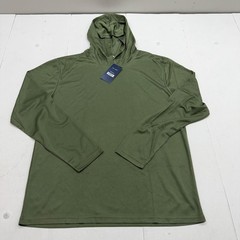 Performance Sports Hoodie Shirt Mens XL Green Lightweight Pullover Jersey