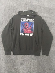 Deadpool “Well That’s A Dumb Idea” Mens XS Graphic Print Pullover Hoodie -Pocket