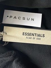 Fear of God Essentials Men’s Arch Logo Jet Black Pullover Hoodie Size Large