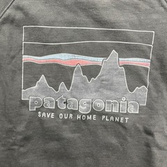 Patagonia Medium Regular Fit Sweatshirt Black Faded Look 100% Cotton