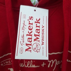 Makers Mark Hoodie Red Size M Whisky Athleisure Sport Organic Cotton Sustainable