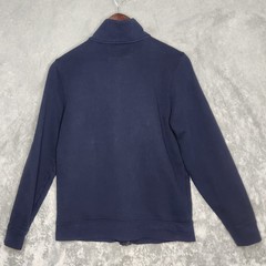 Tom Tailor Sweatshirt Jacket Mens Sz S Navy Blue Full Zip Pockets Mock Neck FLAW
