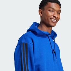 adidas Essentials 3-Stripes Fleece Hoodie Blue
