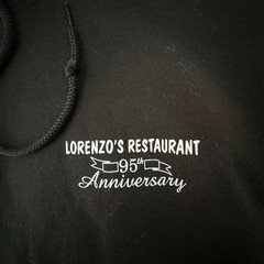 Lorenzo’s Restaurant Hoodie Adult Medium Black Graphic Sandy Hook Newtown CT