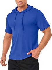 Men’s Summer Hoodie Short Sleeve Cotton Shirts Casual Sport Quick Dry Sweatshirt