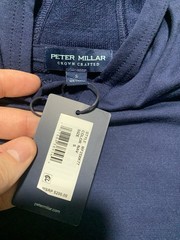 NWT Peter Millar Crown Crafted Excursionist Flex Hoodie Blue Merino Wool NEW