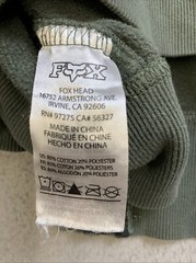 Fox Hoodie Mens M Green Pullover Sweatshirt Full Zip Front Pockets RN 97275