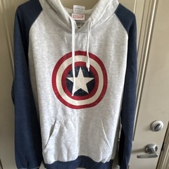 Marvel Captain America Shield Graphic Pullover Hoodie w/ Pockets Men’s XL