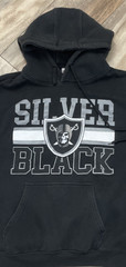 Pro Club Team Raider Nation Heavyweight Sliver & Black Hoodie XL
