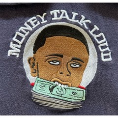 Money Talk Hoodie Embroidered Hip Hop Street Wear Men’s Sz. Small
