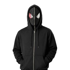Handmade Inspired Spider-Man Wear Hoodie Black Zip-Up Fleece Jacket