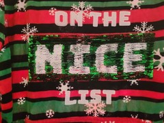 Christmas Outfit Hoodie/Joggers XXL Naughty/Nice Sequin Holiday Party