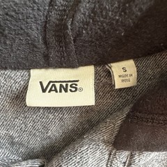 VANS Men’s Pullover Hoodie Fleece Button Front Pockets Logo Gray/Black S