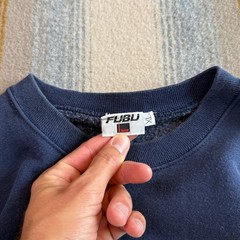 Vintage FUBU The Collection Navy Blue FB Logo Crewneck Sweatshirt Mens L USA