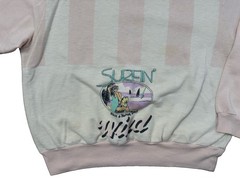 Hobie Juniors Teens XS Pink/White Striped Surf Graphic Logo Crewneck Pullover