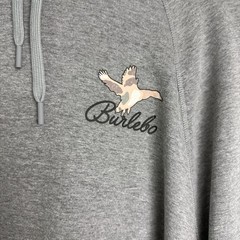 Burlebo Duck Camo Logo Hoodie Gray Pullover Fleece Men’s Large Hunting Sz XL