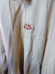Cityscape Men’s XL Beige 1/4 Zip Fleece Pullover Sweatshirt Canada Maple Leaf