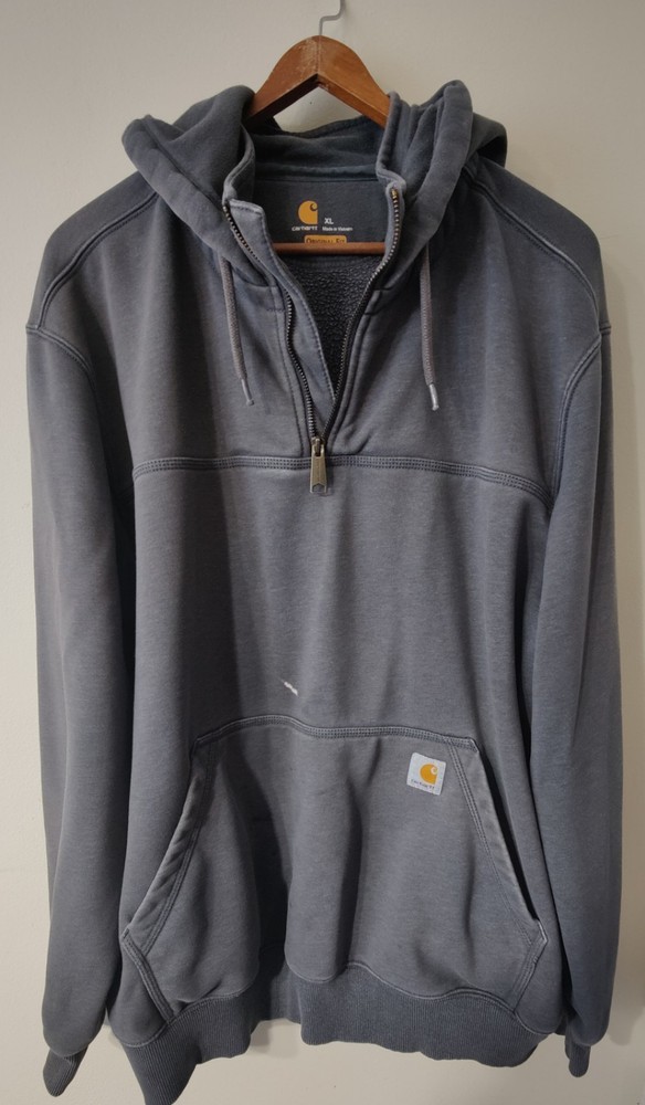 Carhartt Distressed 1/4 Zip Heavyweight Pullover Hoodie Men’s XL Oversized