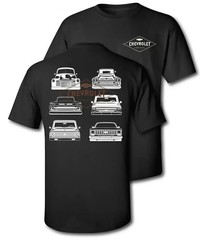 Chevy Front Grille T-Shirt, Classic Chevrolet Truck Generations Line Art