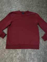 J.Crew Sweatshirt Mens L Burgundy Garment Dyed French Terry Crewneck Pullover