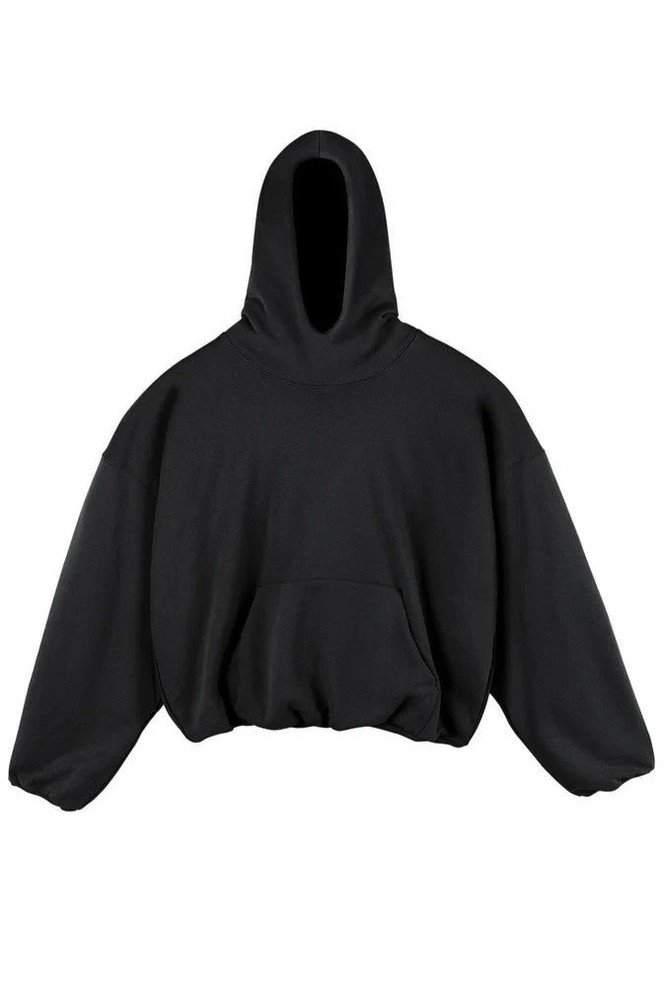 IDLT Basics Loose Perfect Hood iBlack Oversized Unisex Large Double Layer Pocket