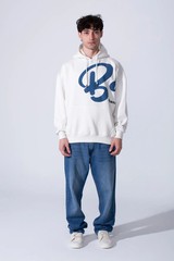 Men’s Beige Pullover Hoodie Graphic Logo Sweatshirt Casual Streetwear Kangaroo