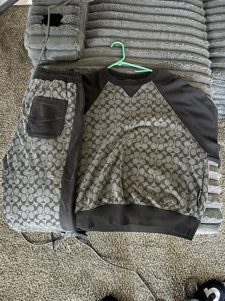 Mens Coach Sweatshirt Large Gray Signature C Monogram Designer set
