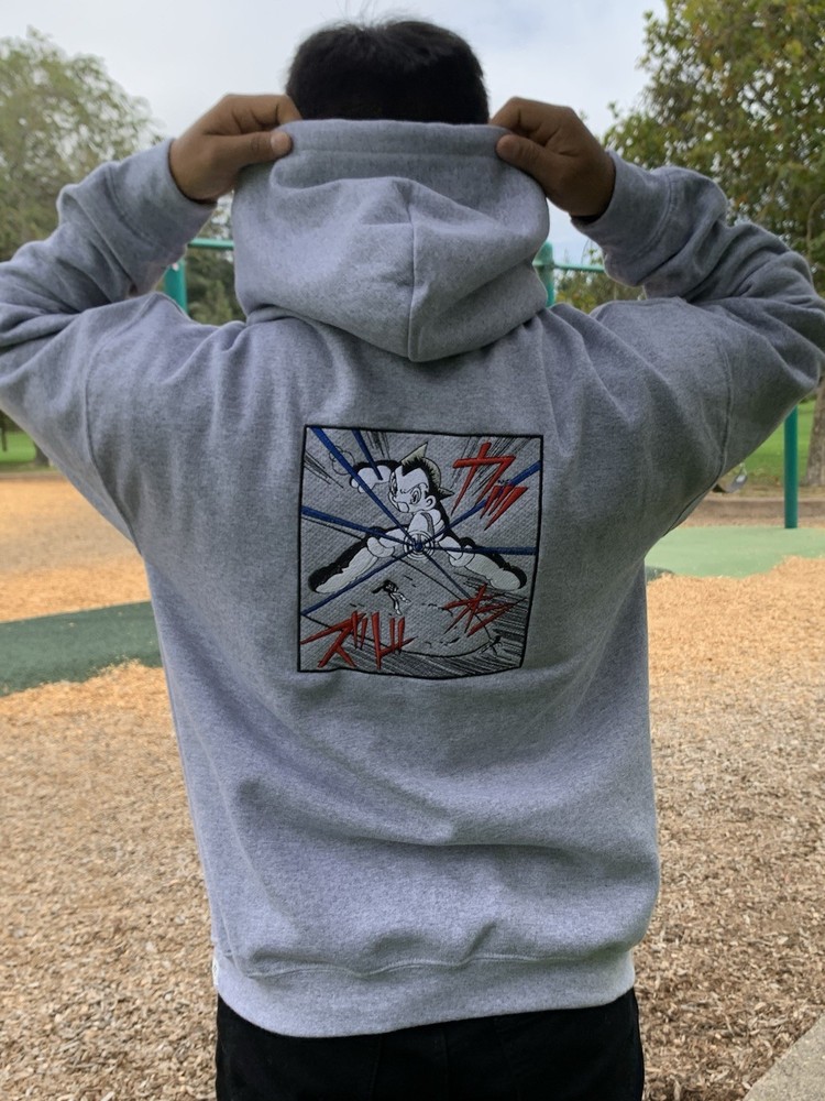 Astro Boy Unisex Hoodie – Retro Anime Sweatshirt EMBROIDERED Unisex Anime Hoodie