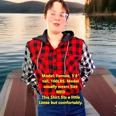 Hoodie Long Sleeve Shirt Flannel Look S-M-L-XL-2XL-3XL Free Shipping 3-5 Days