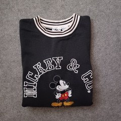 Vtg Mickey & Co Mickey Mouse Sweatshirt Mens XL Black Embroidered Logo Jersey